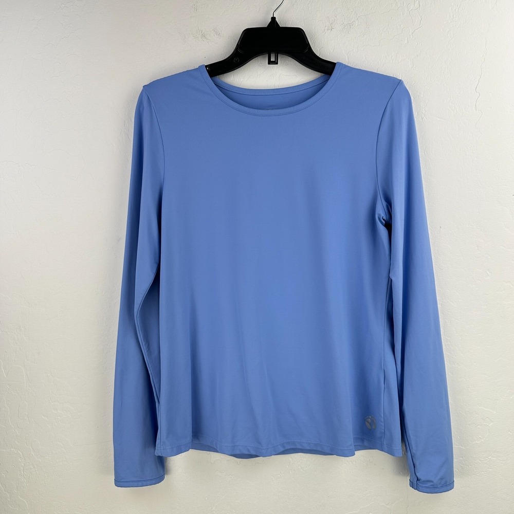 Hang Ten Activewear Top Womens Me Blue Stretch Zipped Pocket Beach Surf Swim